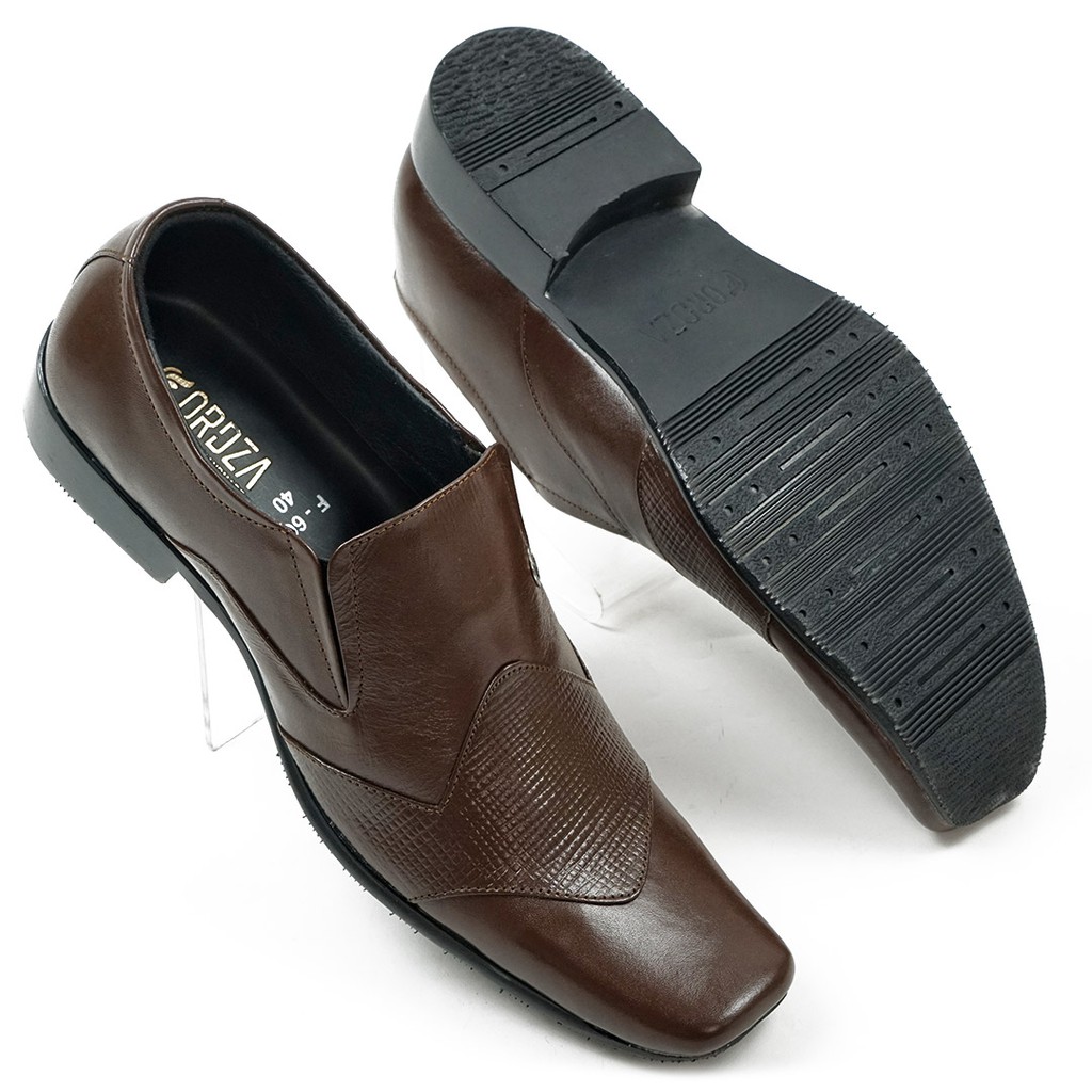 Sepatu Pantofel Pria Formal Kulit Asli Men Shoes Fold Design MF660