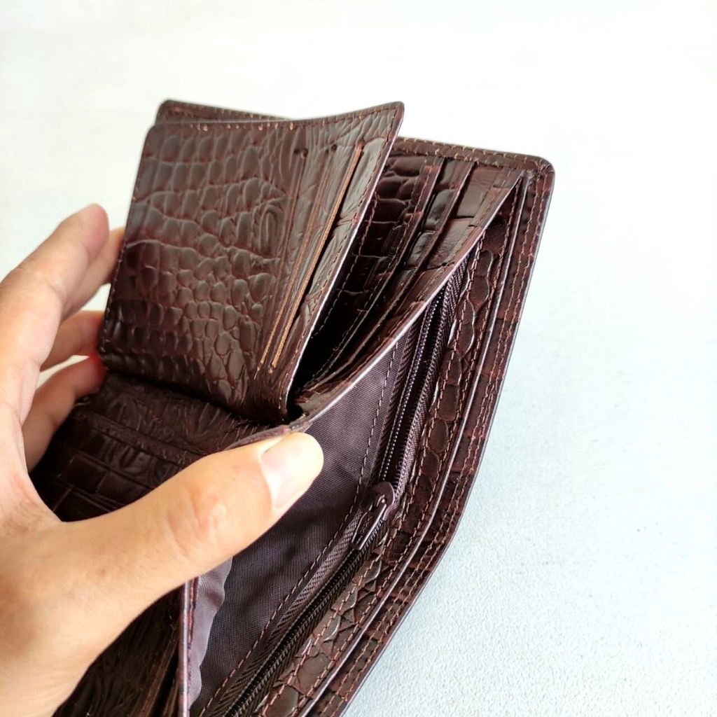 Dompet BRODO Kulit Motif Buaya Dompet Cowok Pria Laki-laki