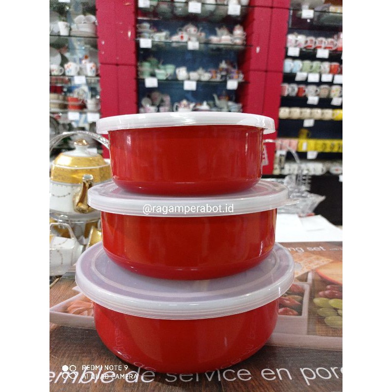 mangkok merah kedaung set susun 3