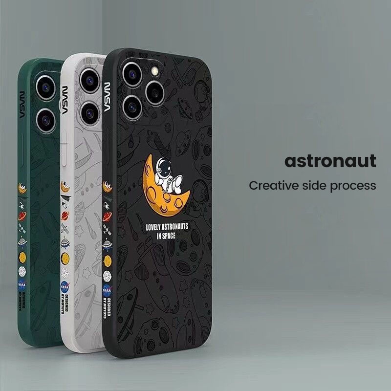 Casing Soft case Silikon Motif Nasa Astronot Untuk iphone 13 / 12 / 11 Pro Max / XS / XR / 8plus / 12pro / 7 / 8 + / X / XS / XR