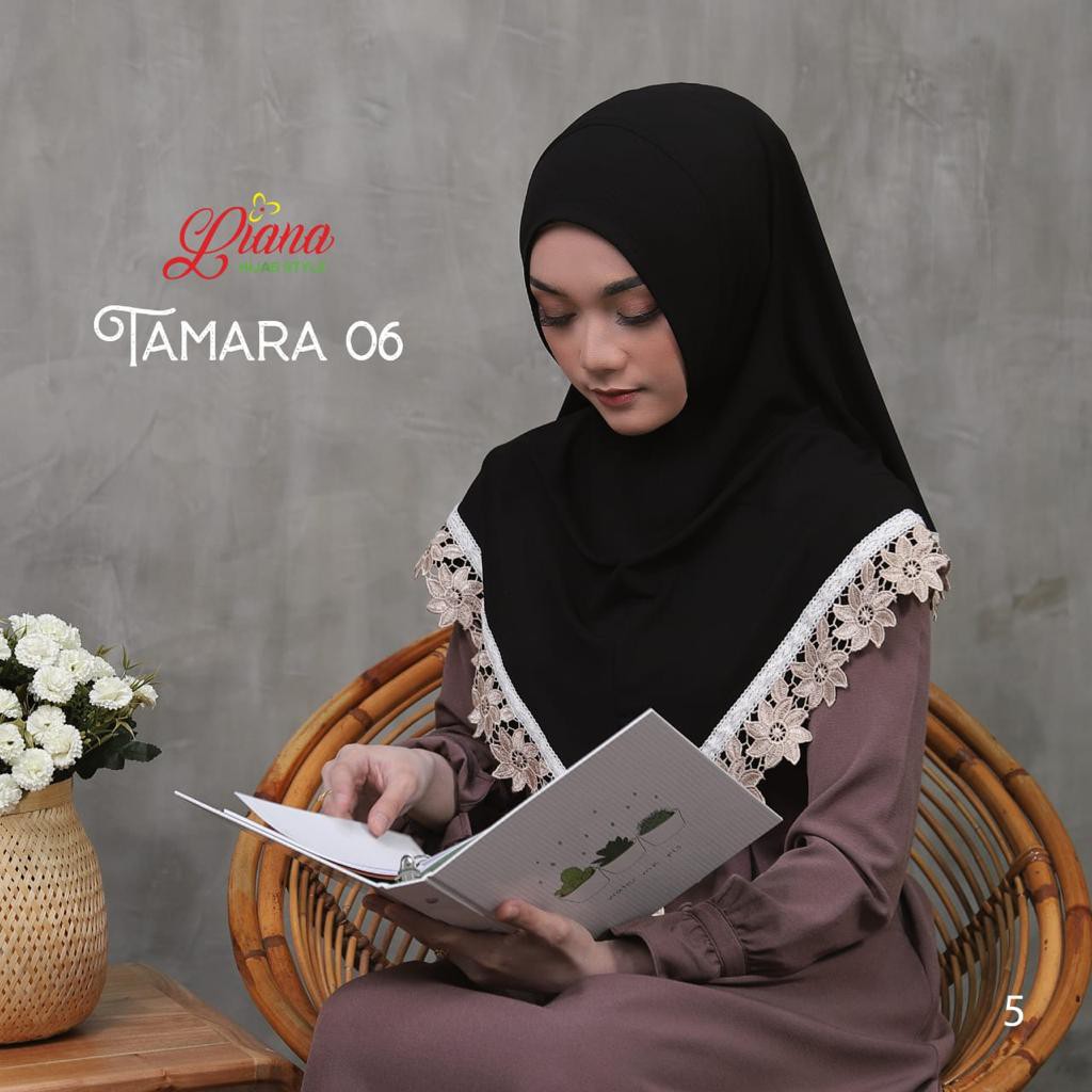 Jilbab Instan Bergo Tamara 05 06 07 Ori Liana Hijab BY QOID-HITAM