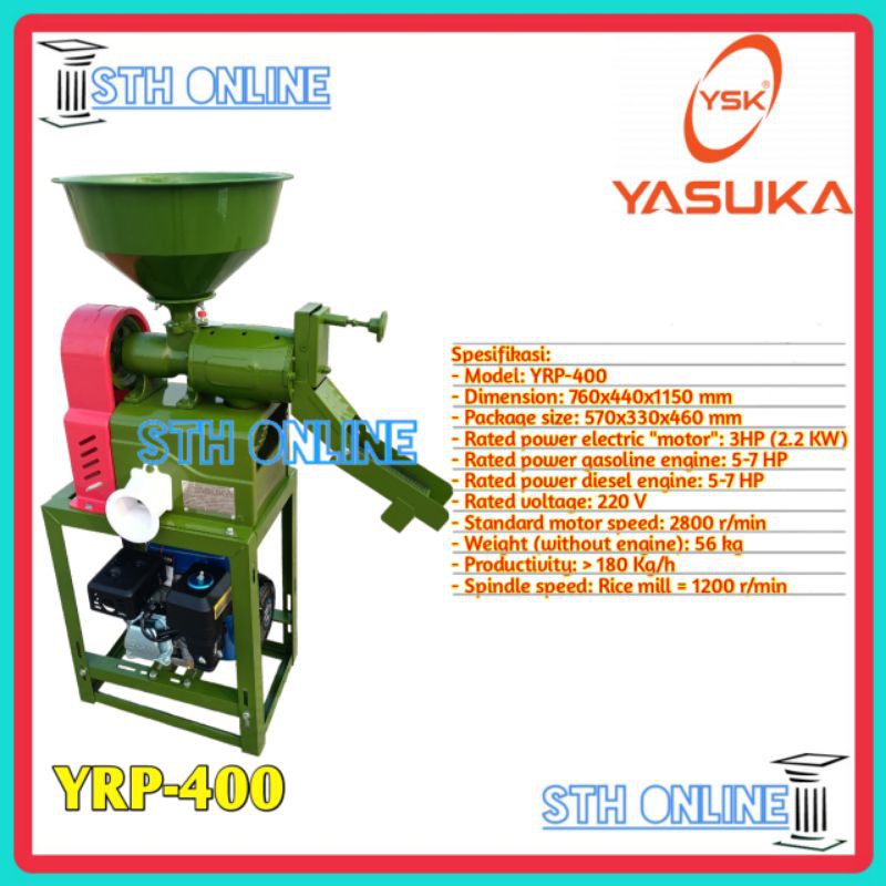 Mesin Giling Padi Mini Yasuka YRP-400