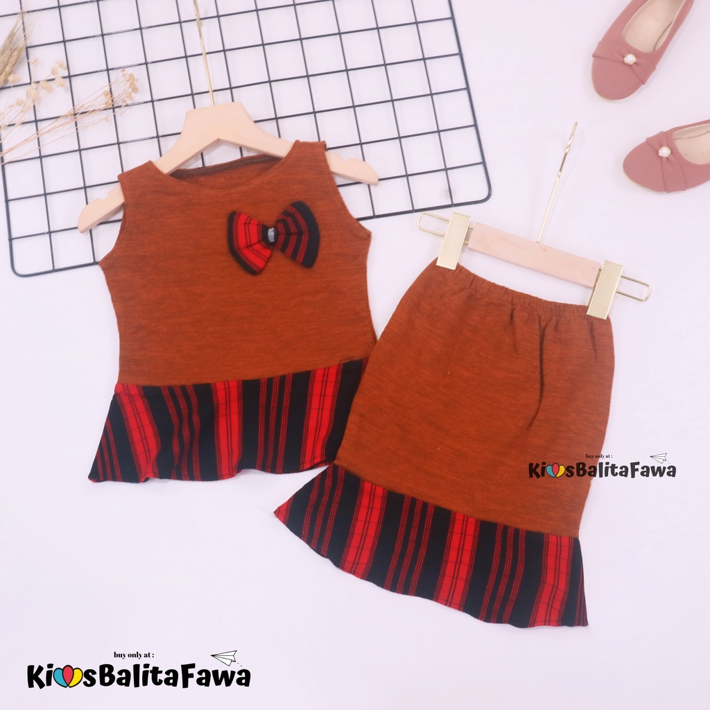 Setelan Zizi Anak uk 3-4 Tahun / Atasan Bawahan Rok Perempuan  Baju Pesta Set Peplum Cewek Import