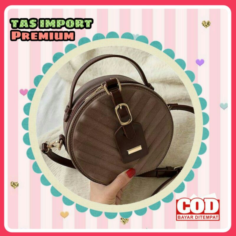 Tas Pesta Wanita Import Elegant Tas Selempang Top Handle Mewah Premium Murah Bulat Cirle Terbaru