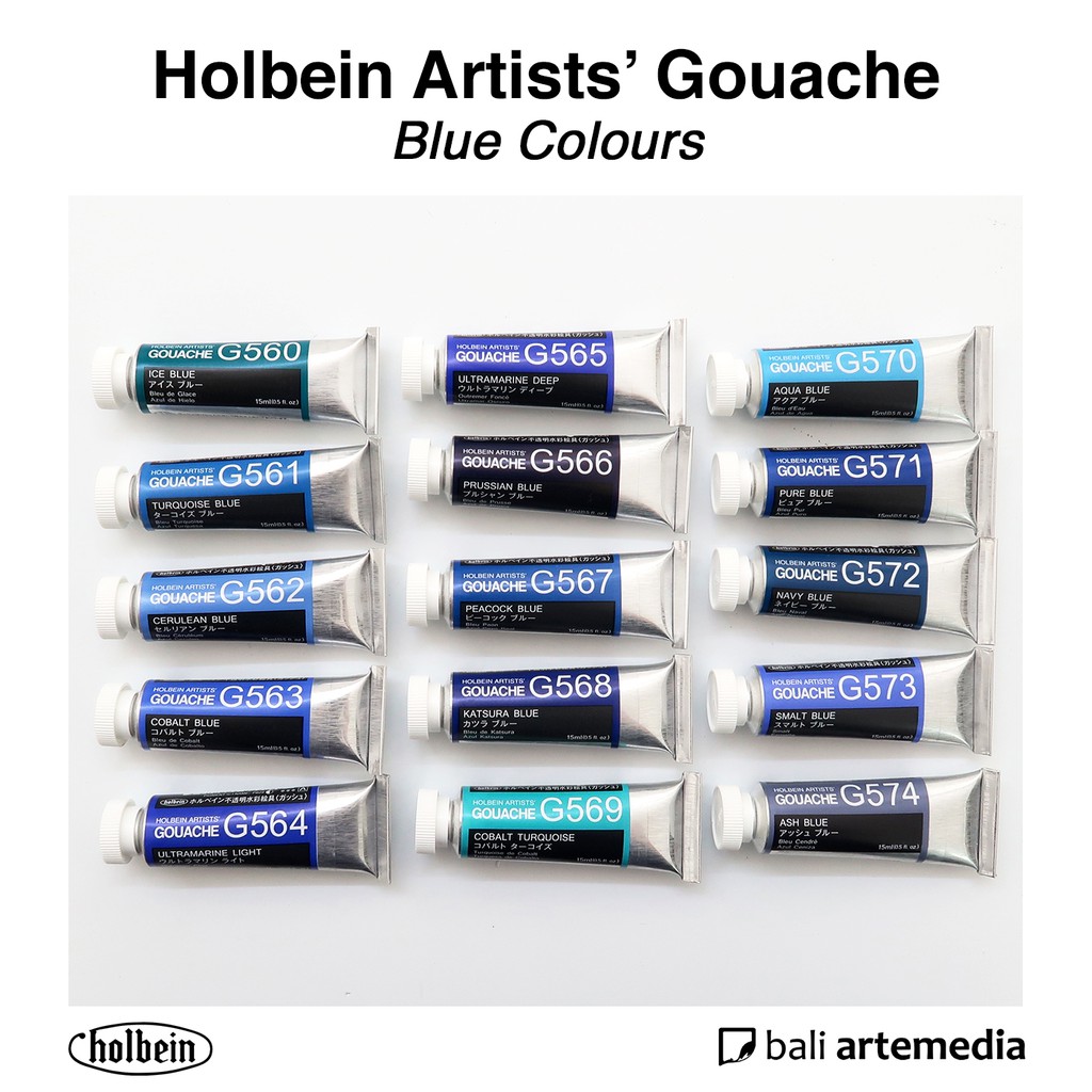 Holbein Artists' BLUE Gouache Paint 15ml