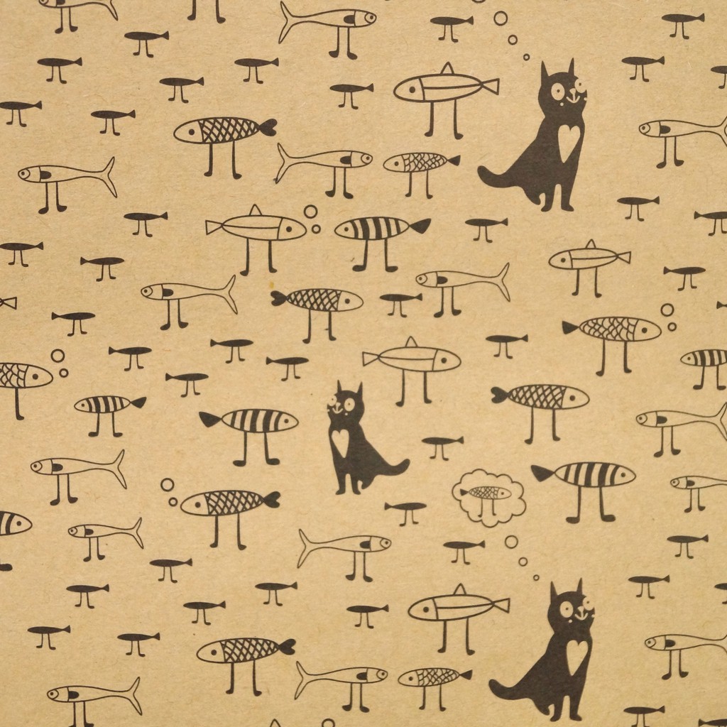 

Craft Wrapping Paper | Fish & Cat (Kertas Kado)