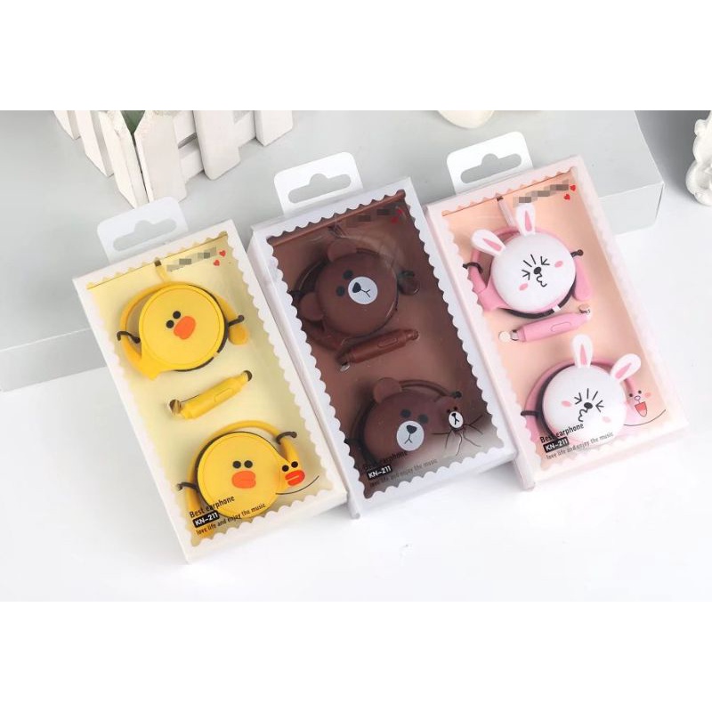 Earphone Karakter Line Lucu