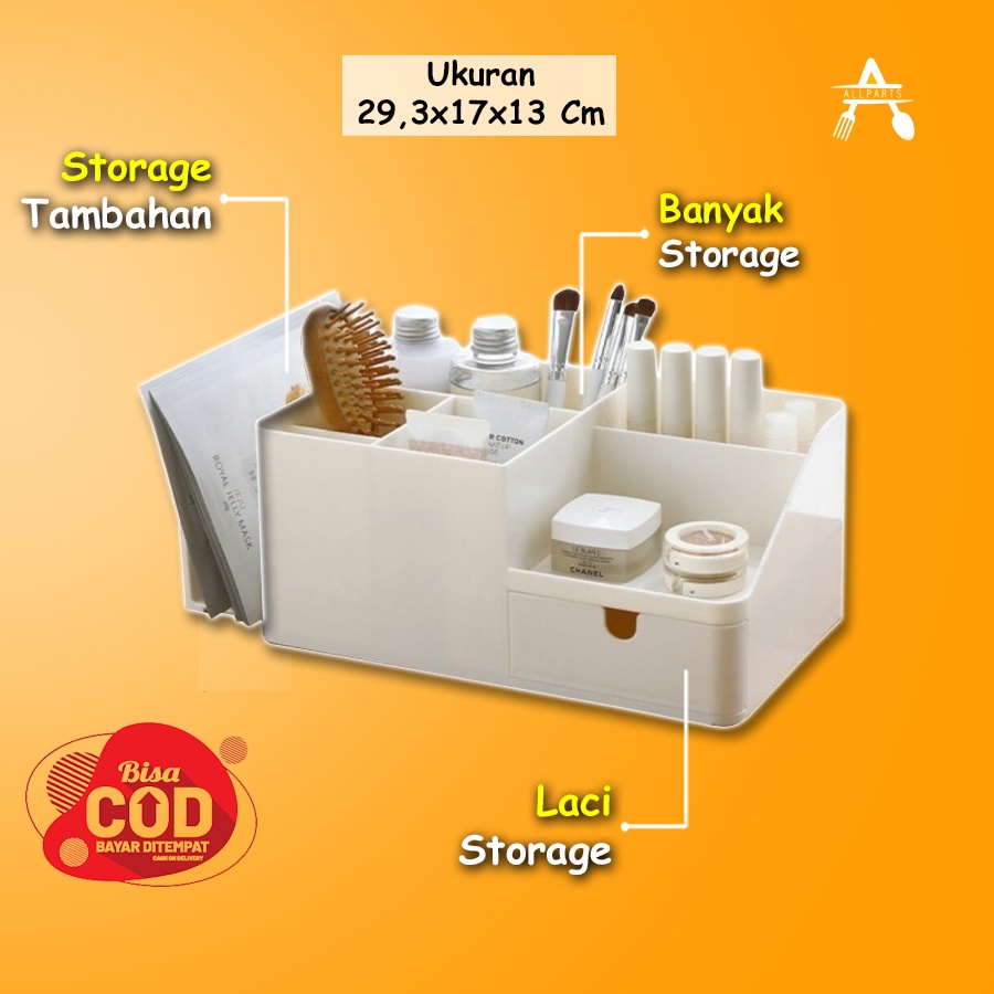 Box Keranjang Tempat Kosmetik Make Up Kotak Penyimpanan Rias Mini Drawer Slider Stationery