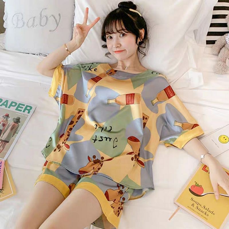 baju tidur hotpant satin oversized import