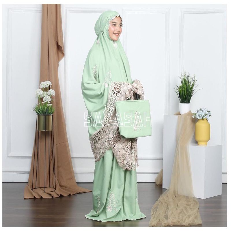 mukena bordir manual anggur dewasa cantik/mukenah bordir Padang katun Jasmin jumbo