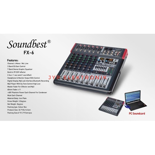 MIXER AUDIO SOUNDBEST FX 6 / FX6 / FX-6 ORIGINAL