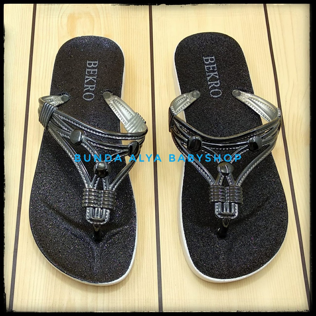 Sandal Wanita Jepit HITAM Size 36 - 40 - Sendal Jepit Perempuan Casual Flat - Sandal Cewek Trendy