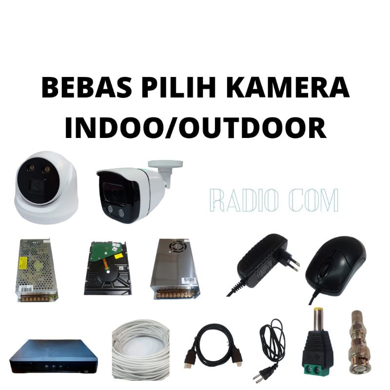 PAKET CCTV COLOR VU 4 CHANNEL 3 KAMERA 5MP 1080P IR SONY EXMORE MALAM TETAP BERWARNA