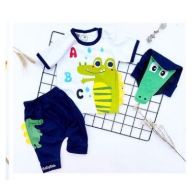 Setelan Baju Anak Bayi Laki Laki Umur 6 7 8 9 10 11 12 Bulan 1 Tahun Setelan Bayi Cowok Lengan pende