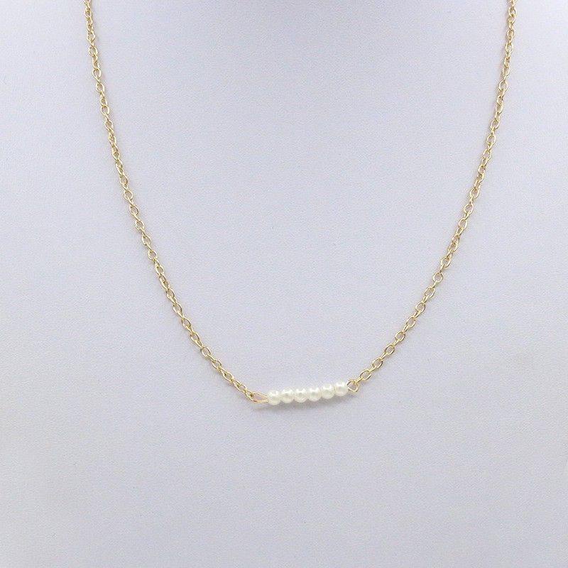 Senada Victory Kalung Rantai Aksen Mutiara Enam Dan Tiga Kalung Casul Elegant SKMR01