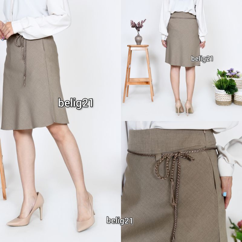 Rok Pendek Wanita Model a / Rok Kerja Hitam Bahan Polos / Rok Kantor Formal line a / Rok