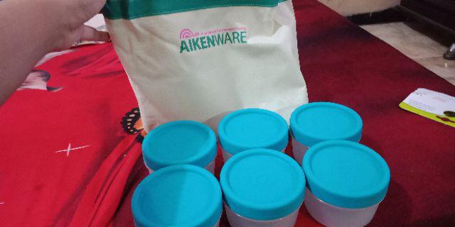 Aikenware/gift /wadah Mini/wadah Serbaguna/tutup Diputar/6pcs,promo Mini Round Translucent Tosca )