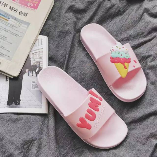 sandal karet timbul karakter YUMI ice cream