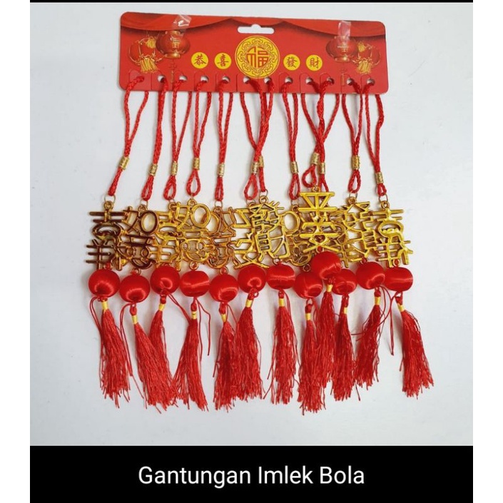 Gantungan imlek bola isi 12pcs/imlek 2022