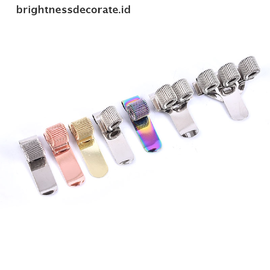 (Birth) 1pc Klip Metal Elastis Holder Pulpen / Notebook / Stationery