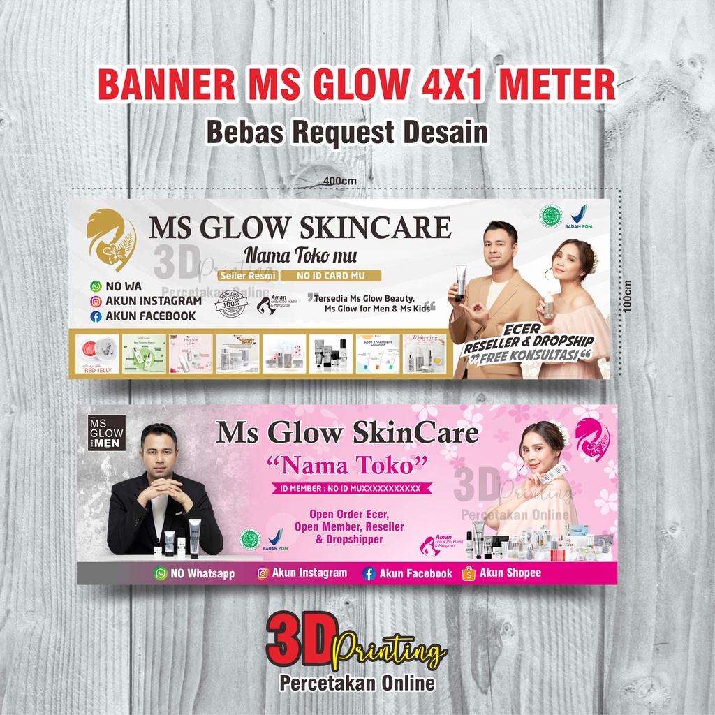 BANNER / SPANDUK MSGLOW SIZE 4X1M CUSTOM