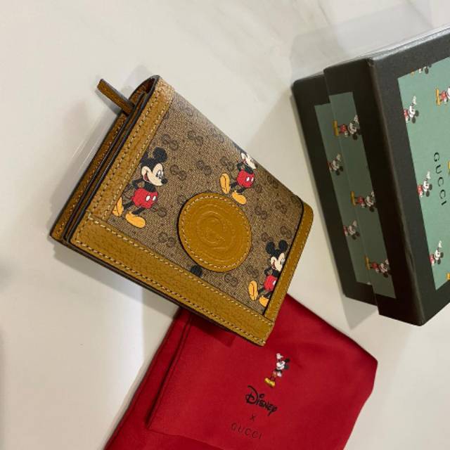 Beige Disney x Gucci Card Case Wallet