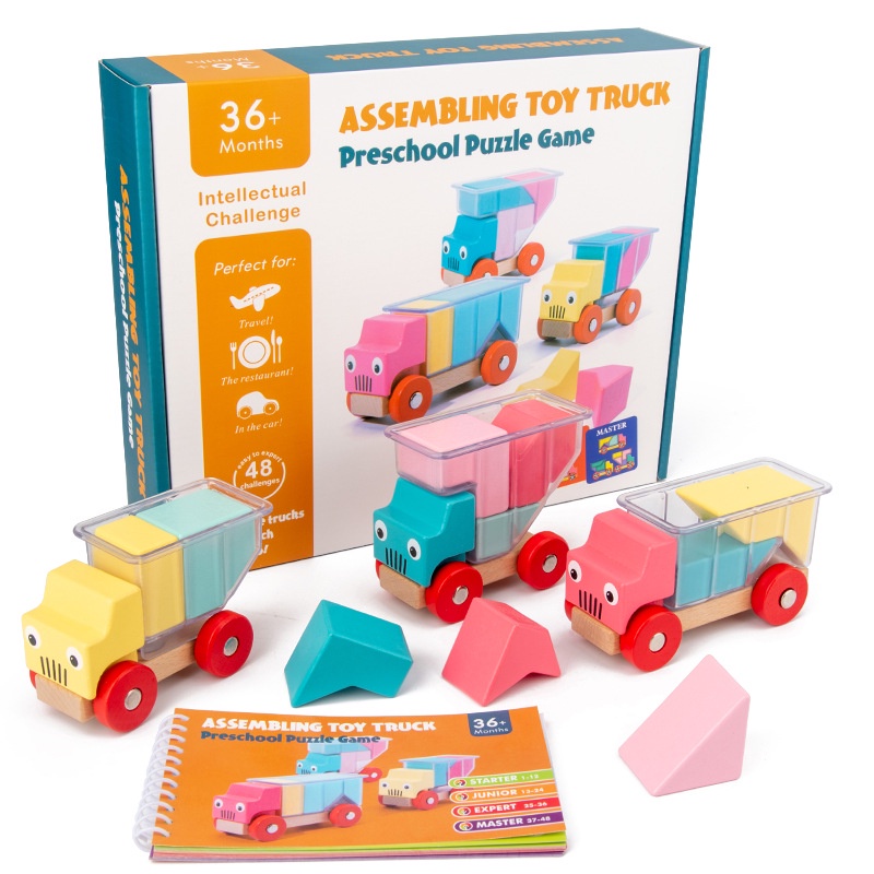 MAINAN EDUKASI ANAK / MAINAN MONTESSORI  PUZZLE KAYU TRUCK
