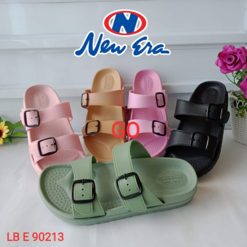 gos NEW ERA LB E 90213 &amp; LB E 90212 Sandal Karet Wanita Terbaru Sendal Karet Selop Ban Dua