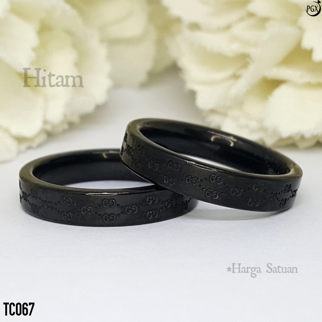 PGX Cincin Titanium Couple Tunangan Aksesoris Fashion Perhiasan Anti Karat - TC067