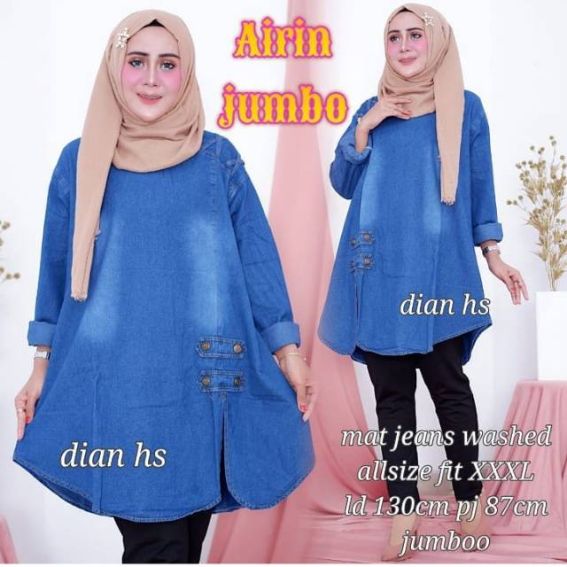 Airin jumbo jeans tunik jumbo ld 130