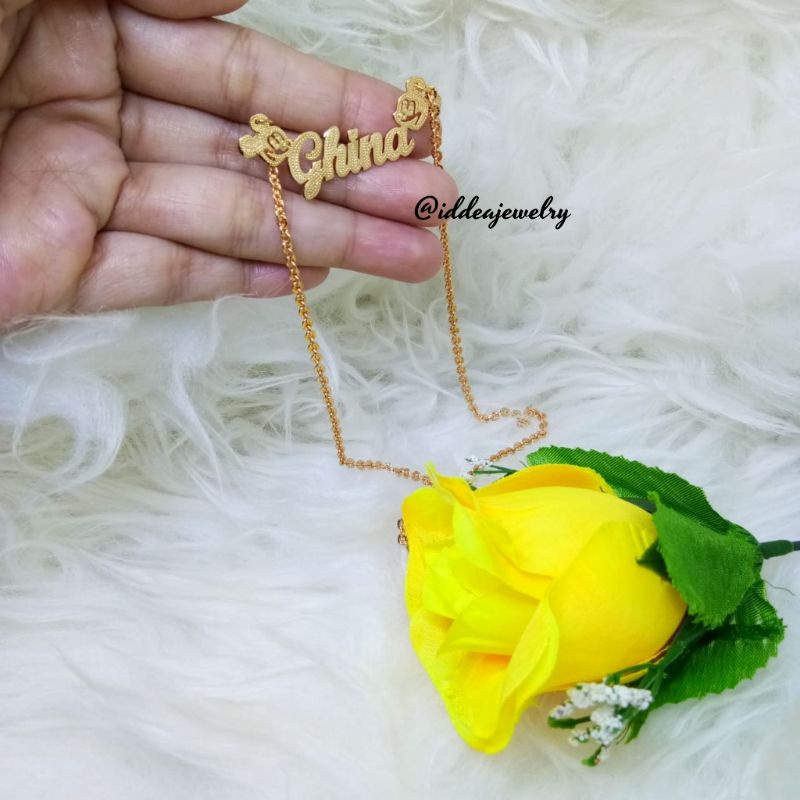 Kalung Lapis Emas Custom Nama - Kalung Anak Kalung Nama Katakter