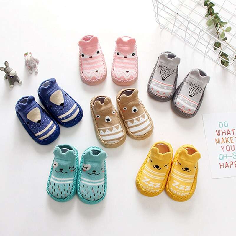 Sepatu Anak Bayi - Baby Prewalker Shoes Socks Anti Slip Kaos Kaki Anak Bayi Motif Cute Import Murah