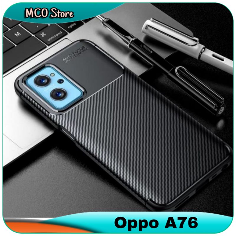Casing Oppo A76 A 76 New Original Carbon Slim Fit Case Cover