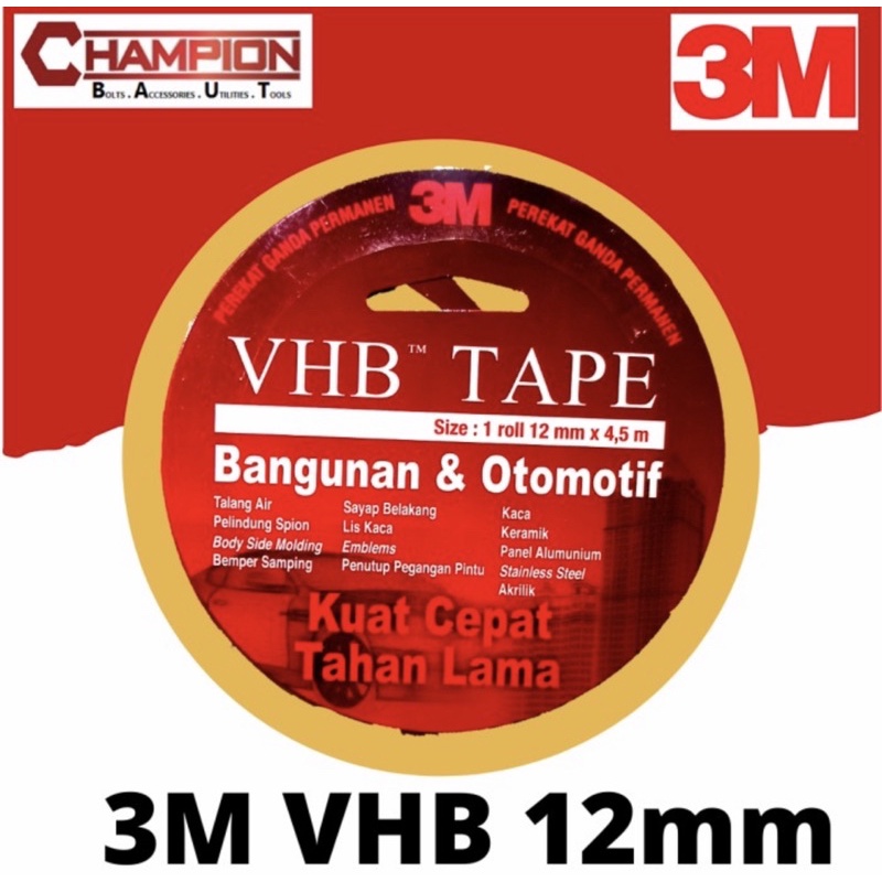 

Double tape 3M Double tip Lem Bulak Balik 3M VHB tipis 12mm Original
