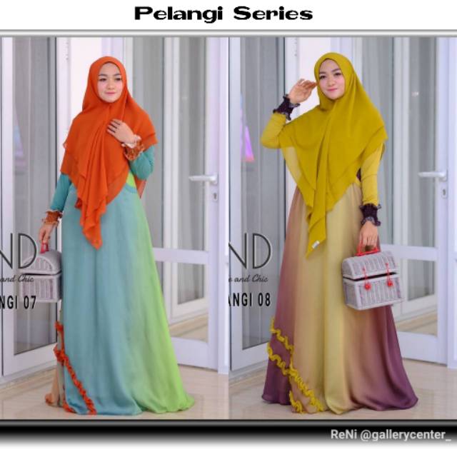PELANGI SERIES Original By RND SYARI. Gamis super unik chic girly yaa warna warni cantikk