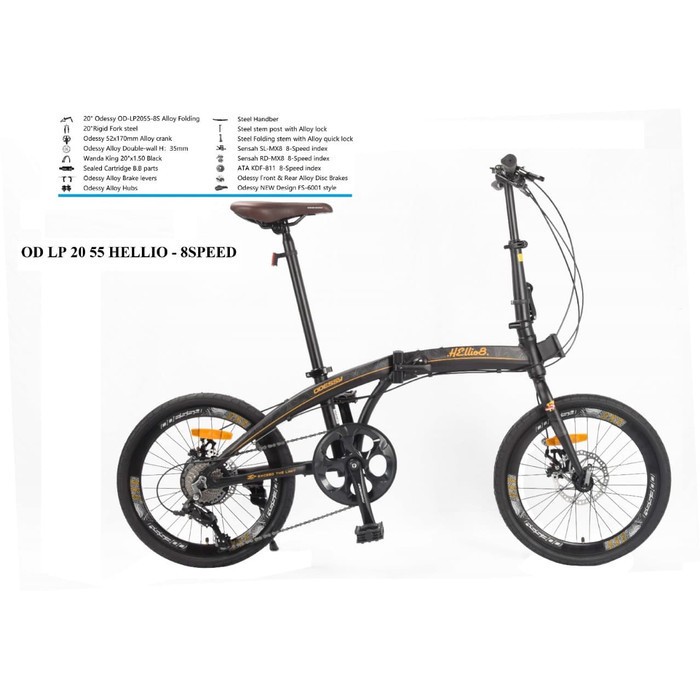 Sepeda Lipat 20" Odessy Hellio8 - 8 Speed