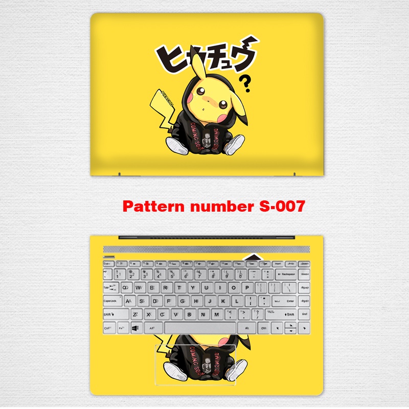 2 Pcs Stiker Pelindung Laptop Notebook UNIVERSAL Motif Pikachu Ukuran 12 13 14 15.6 Inch ASUS A510U S4000 S410U S4300U S5300US510u