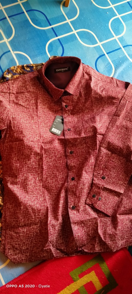 Kemeja Batik Pria Lengan Panjang Bl72 Katun Motif Modern Dixmont Semi Slimfit Premium