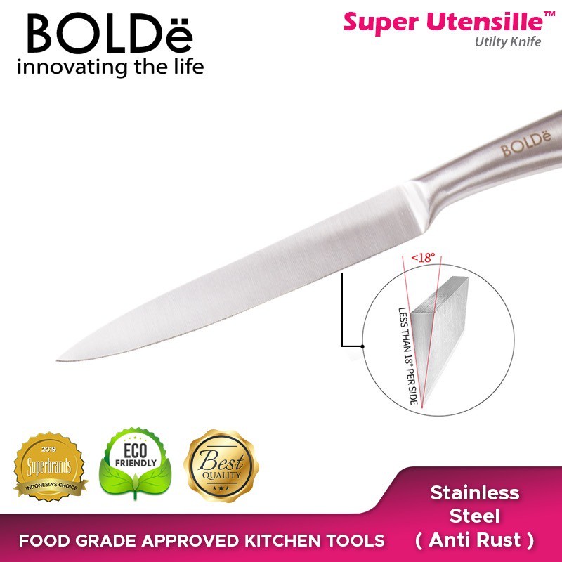 Bolde Knives TITANIUM Stainless  Cooking UTILITY Knife (Pisau)