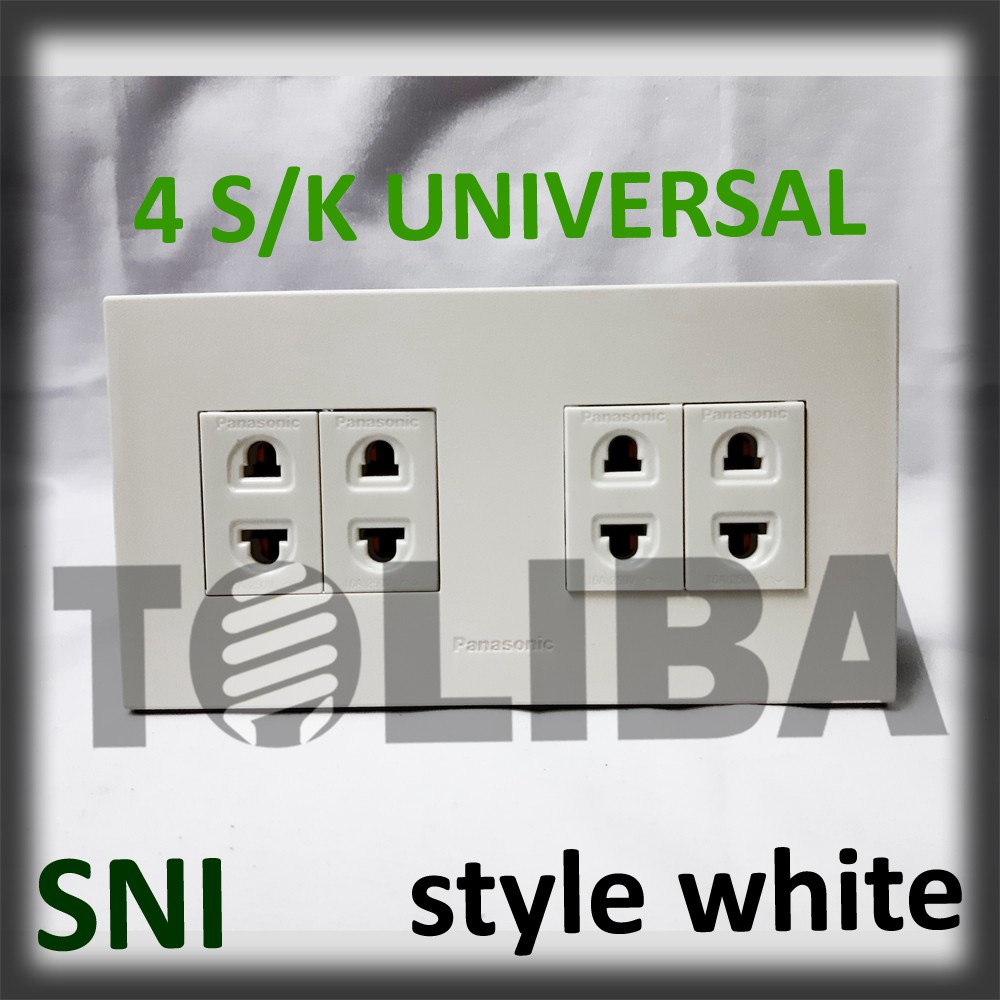 stopkontak stop kontak universal / s/k 4 lubang minimalis style white ib panasonic sni