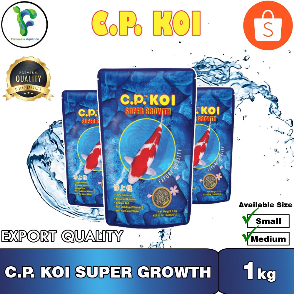 CP KOI Super Growth 1Kg S/M Makanan Pakan Pelet Ikan Koi Premium Murah