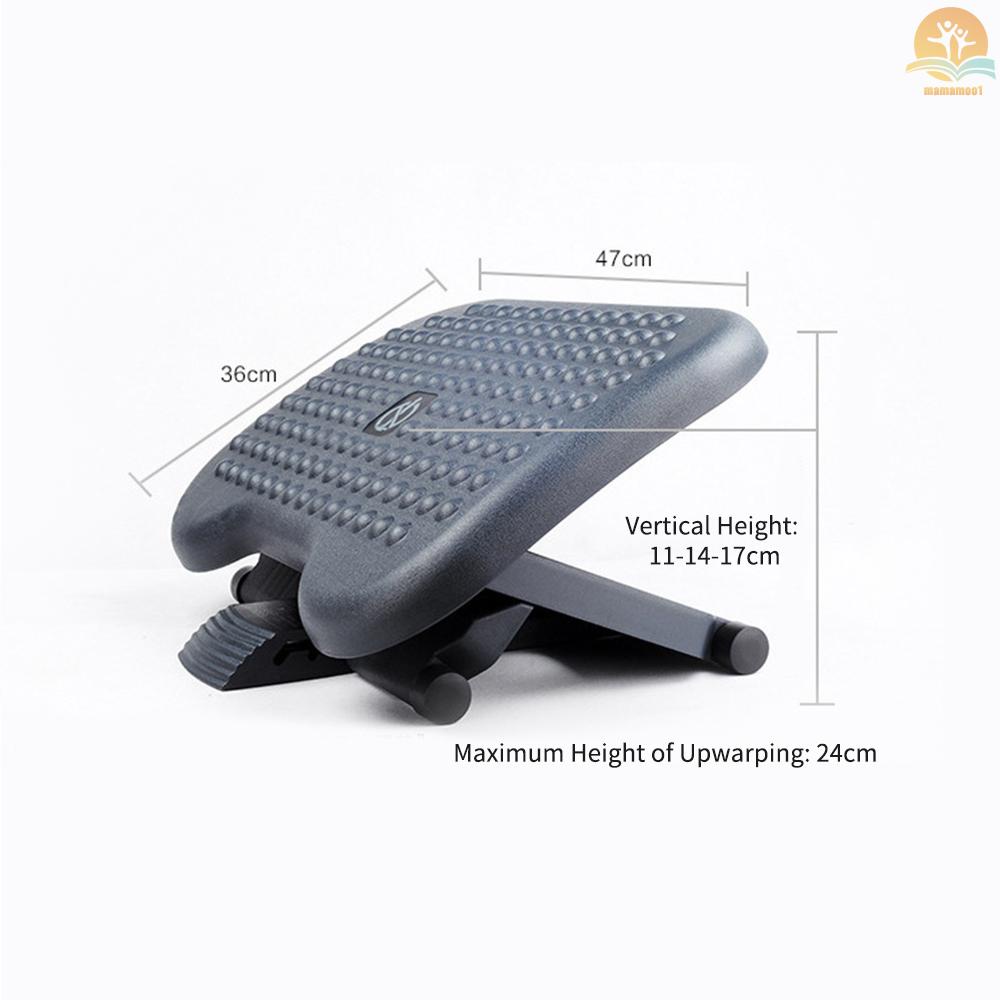 Footrest Under Desk Ergonomic Foot Rest Adjustable 3 Height Position Massage Texture Surface Tilt Angle Adjustment for Office Home Use