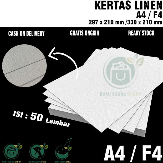 

[KODE PRODUK 7INKG7365] KERTAS LINEN JEPANG A4 F4 untuk sertifikat piagam 50 LEMBAR