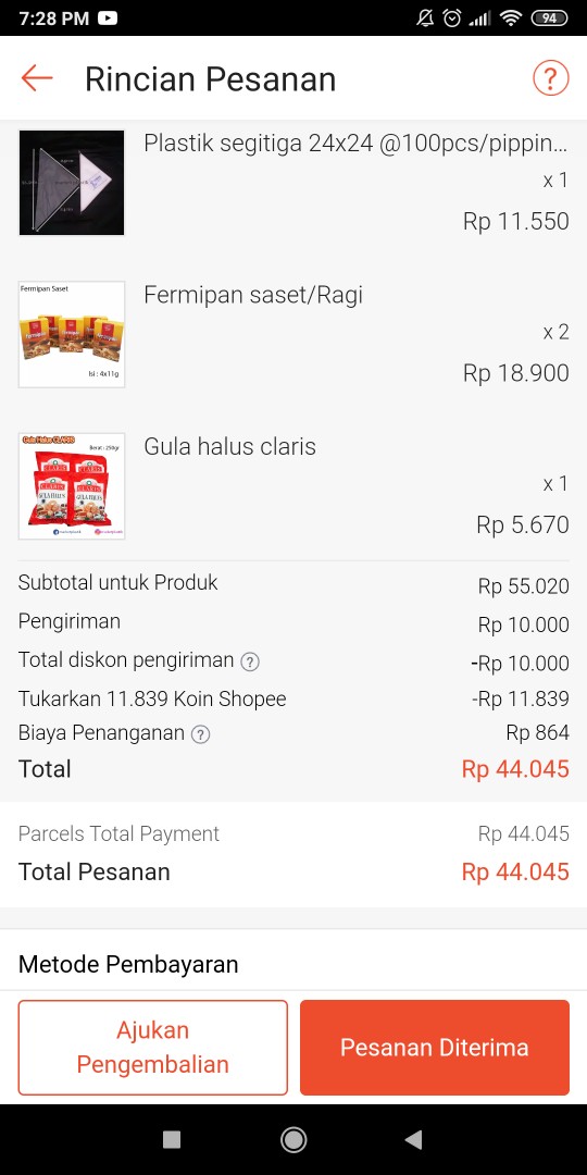 Plastik Segitiga 24x24 @100pcs/pipping Bag Murah/pipping Bag Plastik