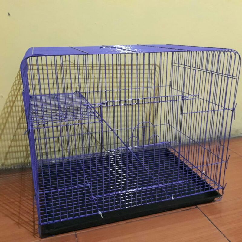Kandang hewan tingkat galvanis 60x40x48 untuk kucing kelinci kandang kucing-1