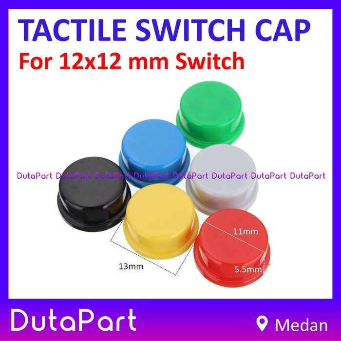 KEY CAP Tactile Switch Push Button 12x12x7.3 mm 12x12 PILIH WARNA