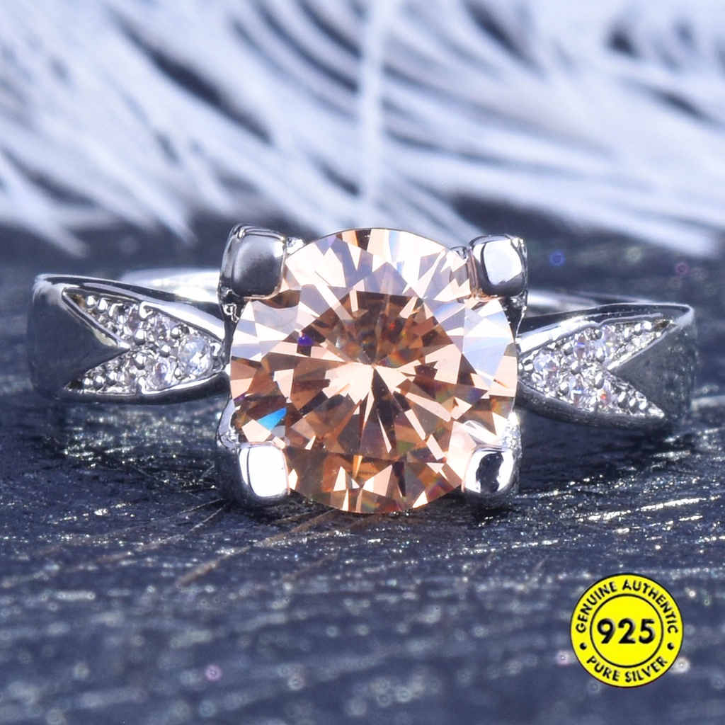 Cincin Batu Permata Moissanite 2 Karat Untuk Wanita