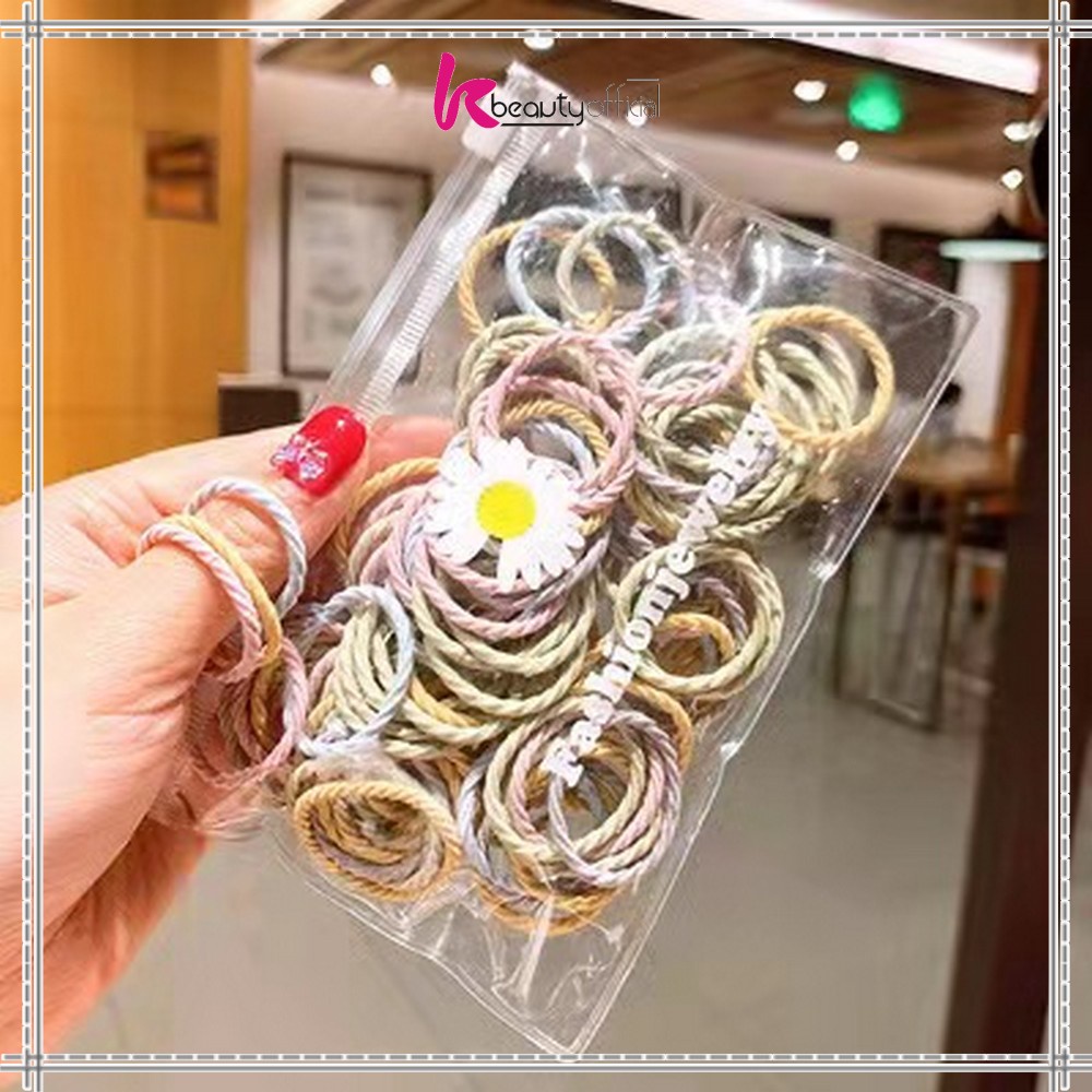KB-C329 (100 PCS) Karet Ikat Rambut Spiral Gaya Korea / Kuncir Rambut Fashion / Kunciran Rambut Wanita FREE POUCH-SPIRAL-MACARON
