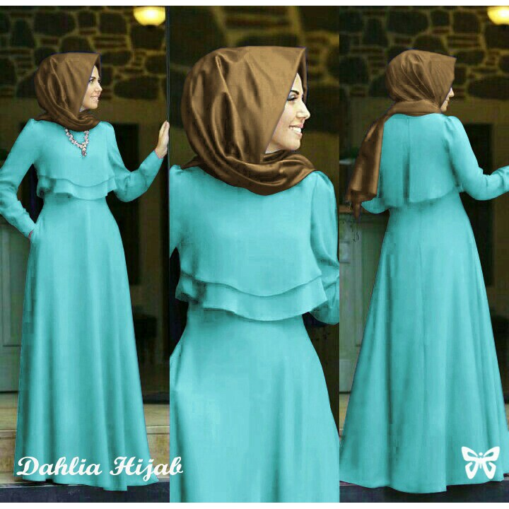 HOPYLOVY - Gamis Wanita Dahlia Maxi bahan Jersey Tanpa Pashmina