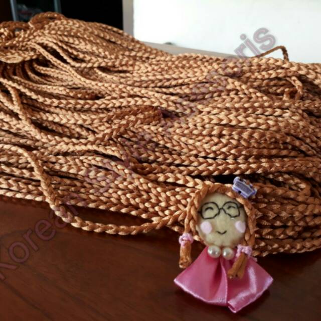 TALI KEPANG COKLAT RAMBUT BONEKA 5MM PER METER